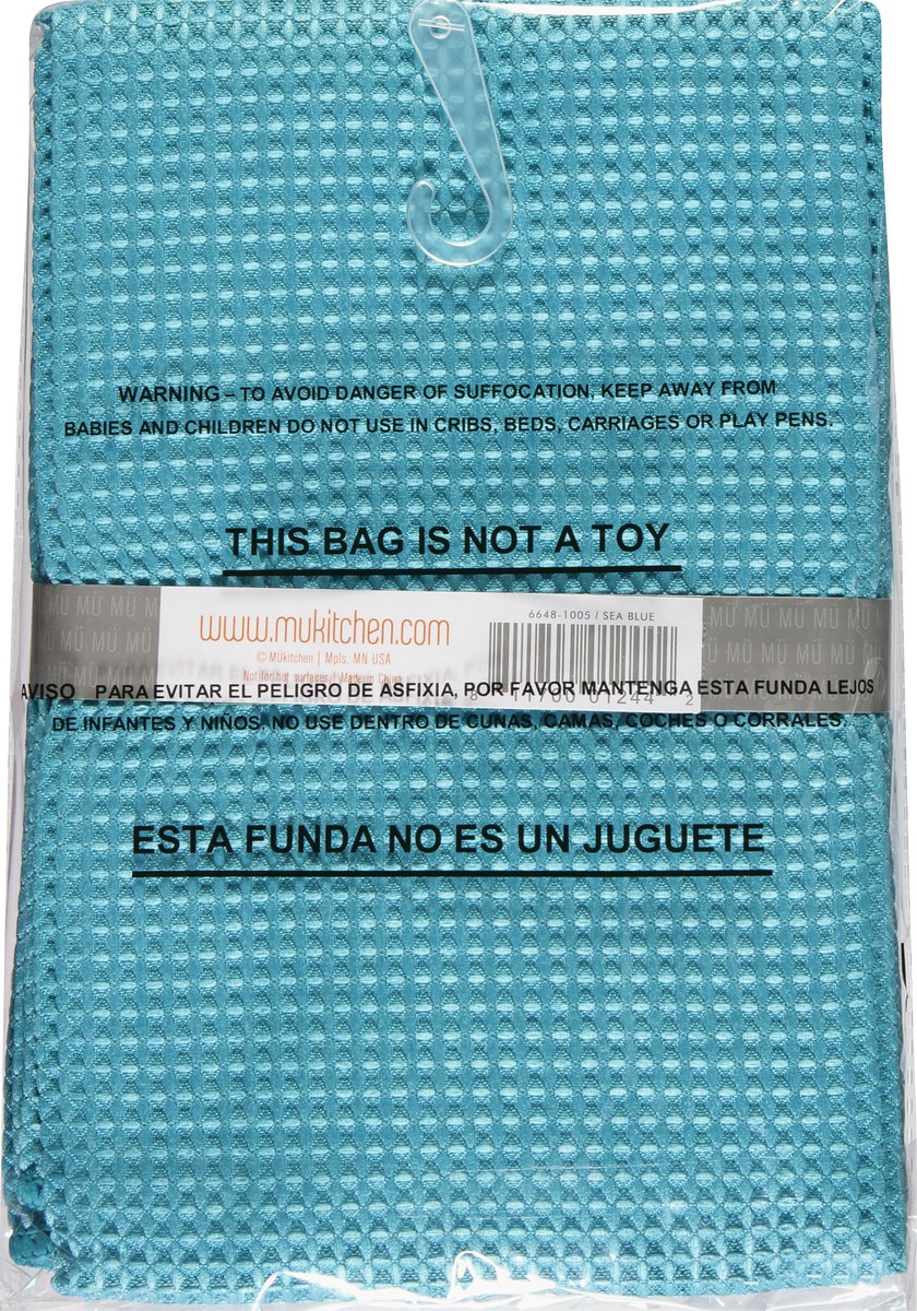 slide 5 of 9, MUkitchen Microfiber Waffle Sea Blue Kitchen Towels 2 ea, 2 ct