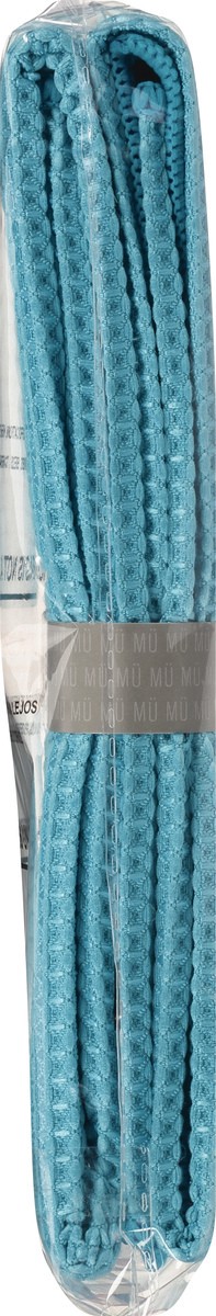slide 7 of 9, MUkitchen Microfiber Waffle Sea Blue Kitchen Towels 2 ea, 2 ct
