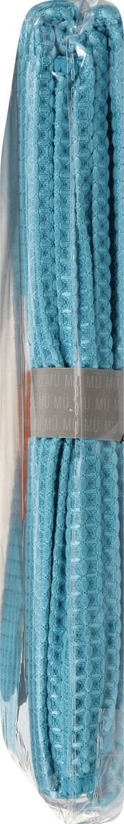 slide 8 of 9, MUkitchen Microfiber Waffle Sea Blue Kitchen Towels 2 ea, 2 ct
