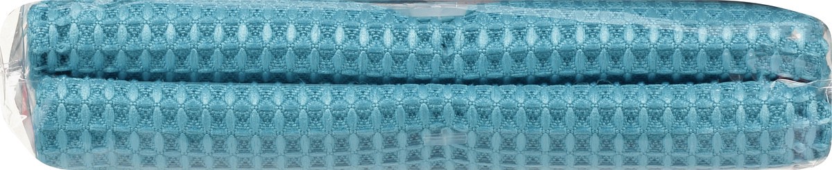 slide 9 of 9, MUkitchen Microfiber Waffle Sea Blue Kitchen Towels 2 ea, 2 ct