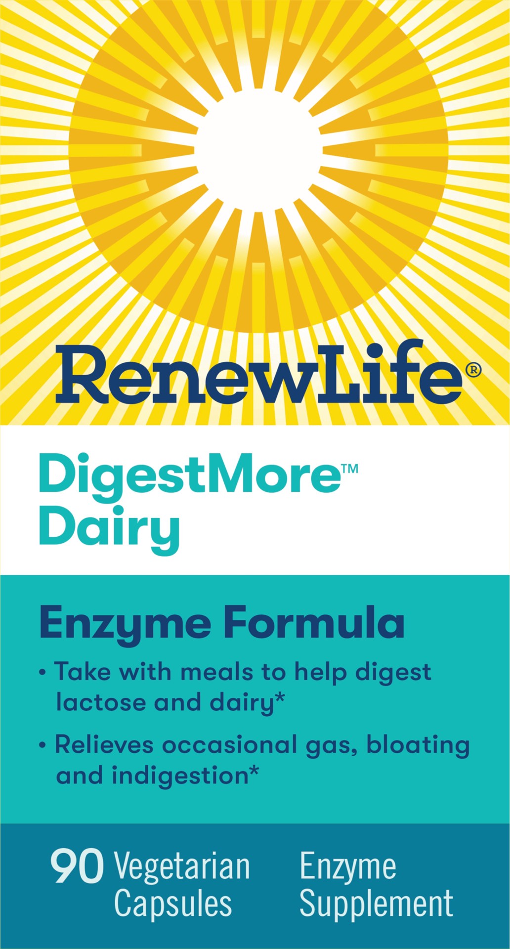 slide 1 of 5, Renew Life Adult Digestive Enzyme - DigestMore™ Dairy Enzyme Supplement - Plant-Based Formula Helps Digest Lactose and Dairy - 90 Vegetarian Capsules, 90 ct