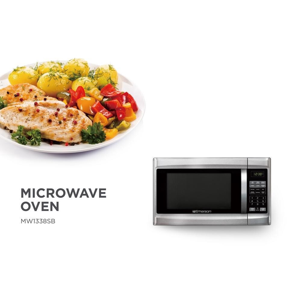 slide 2 of 4, Emerson Professional Series Stainless Steel Microwave Oven - Silver, 1.3 cu ft