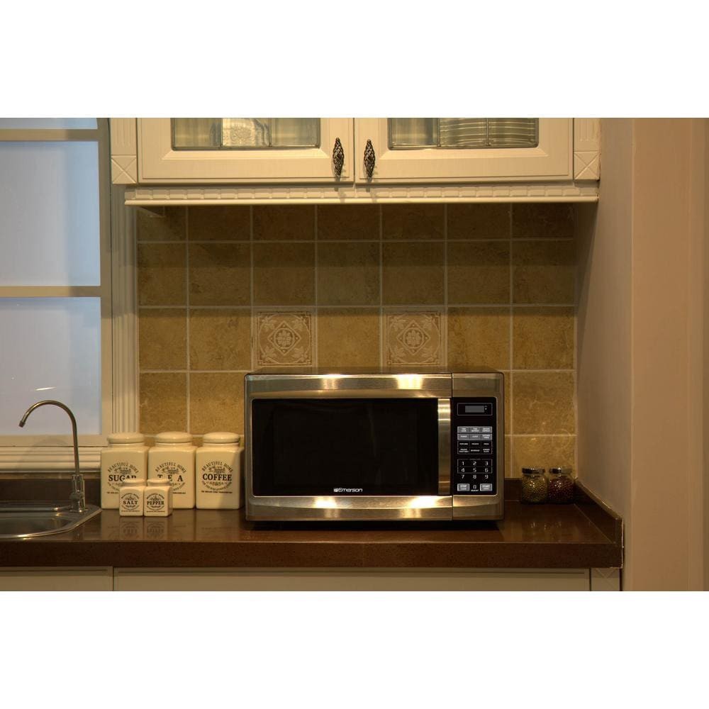 slide 3 of 4, Emerson Professional Series Stainless Steel Microwave Oven - Silver, 1.3 cu ft