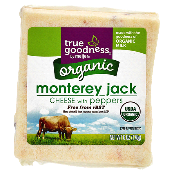 slide 1 of 1, True Goodness Organic Monterey Jack with Jalapenos, 6 oz