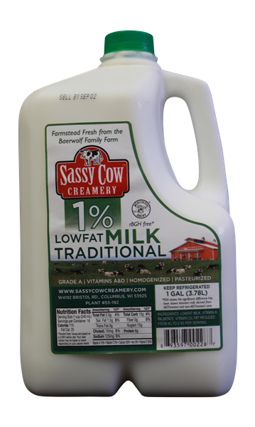 slide 1 of 1, Sassy Cow Creamery 1% Lowfat Milk Traditional Gallon, 1 gal