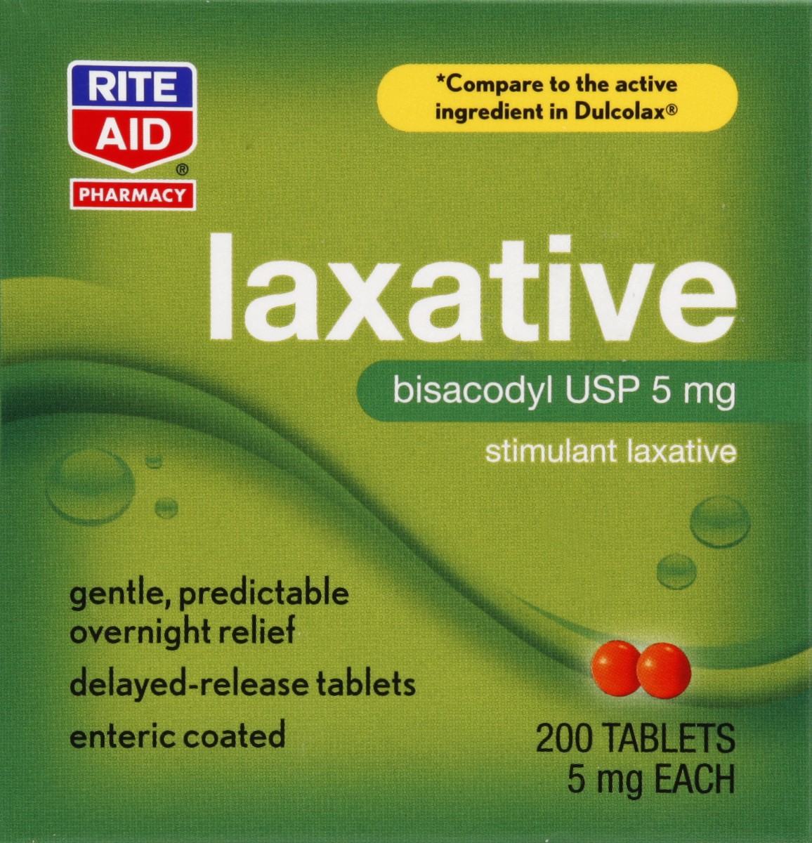 slide 4 of 5, Rite Aid Ra Laxative Bisacodyl Tb, 200 ct