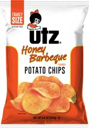 Utz Potato Chips, Honey Barbeque Flavored, Family Size