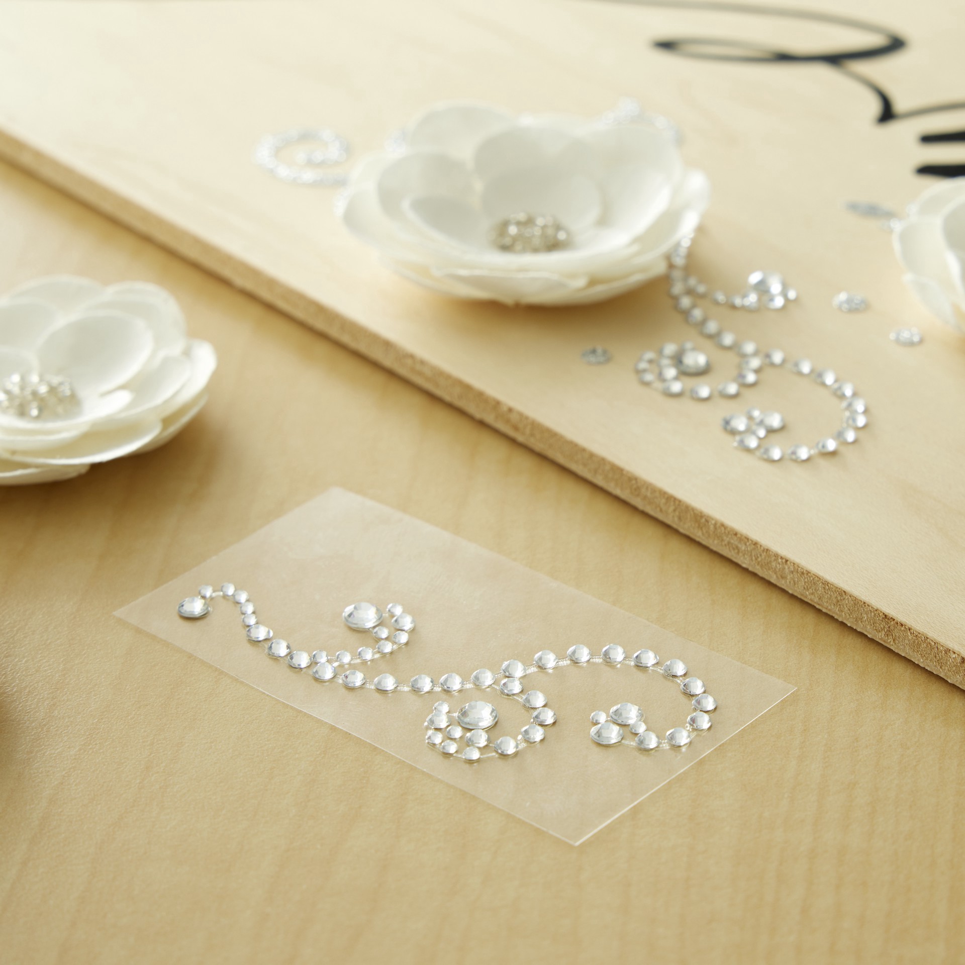 slide 3 of 3, Recollections Adhesive Rhinestones, Clear Swirl Flourishes, 4 designs