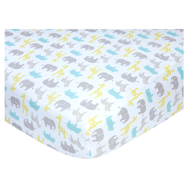 slide 1 of 1, Carter's Sateen Crib Sheet, Neutral Safari, 1 ct