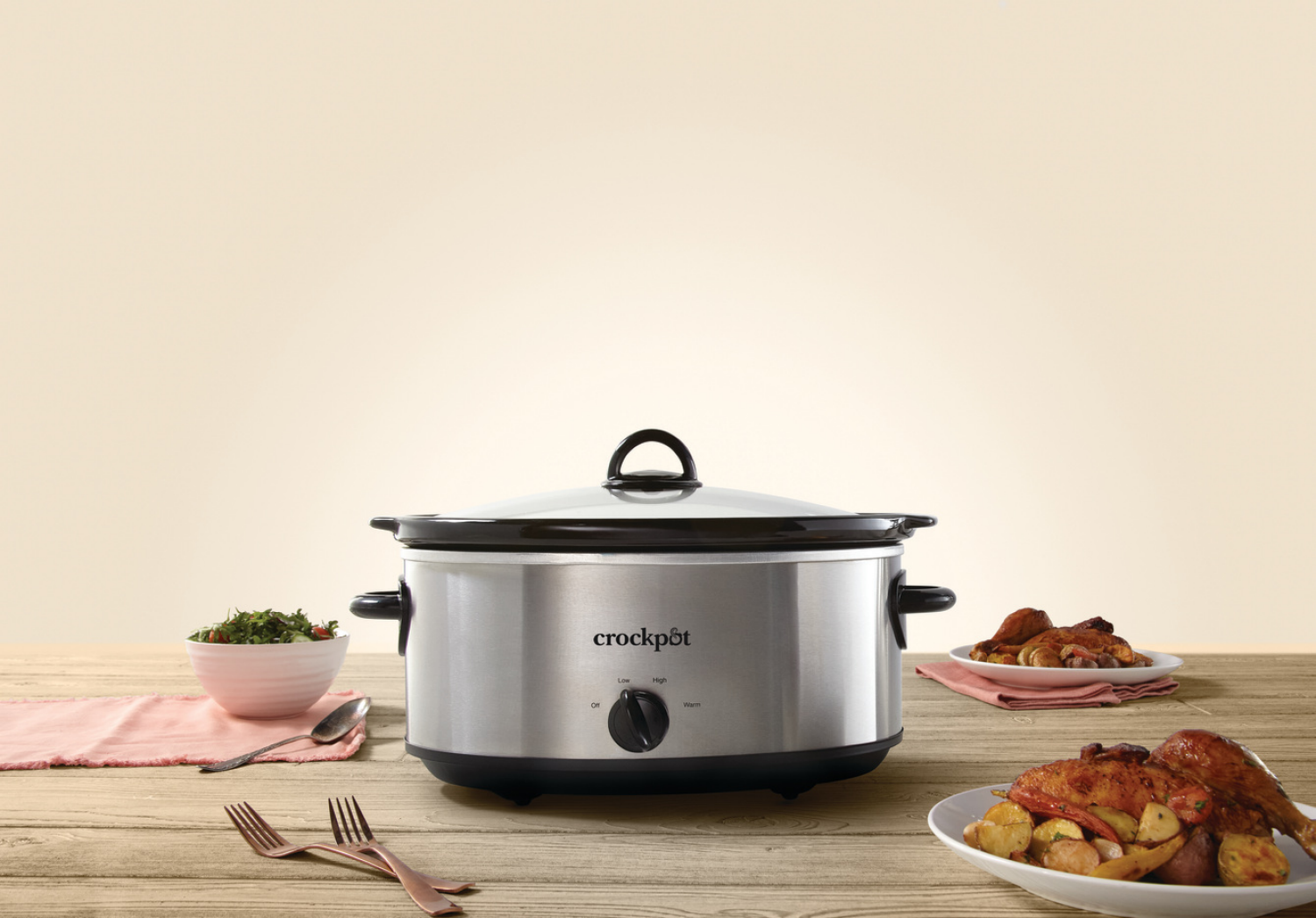 slide 2 of 3, Crock-Pot Classic Stainless Steel Slow Cooker Silver, 7 qt