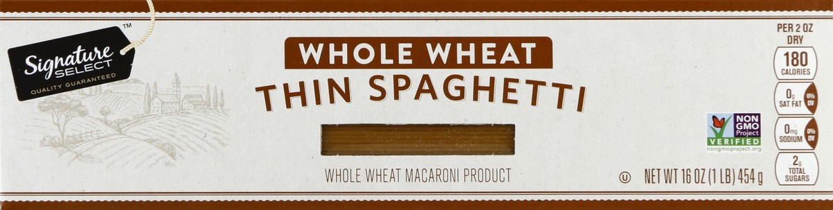 slide 2 of 4, Signature Select Whole Wheat Thin Spaghetti 16 oz, 16 oz