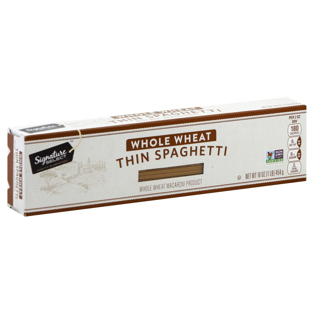 slide 1 of 4, Signature Select Whole Wheat Thin Spaghetti 16 oz, 16 oz