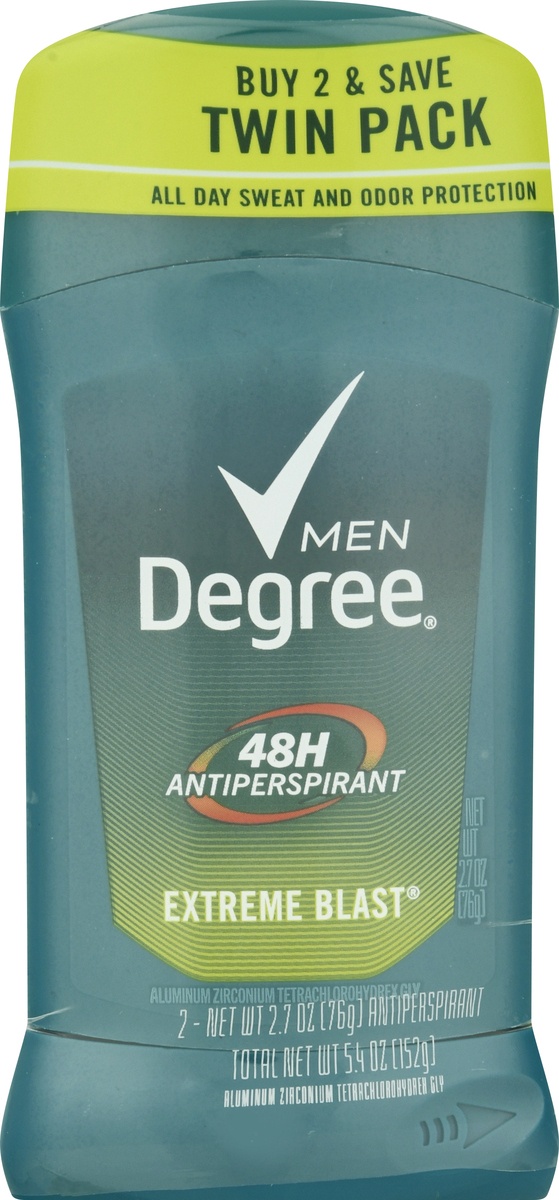slide 8 of 9, Degree Men Extreme Blast Antiperspirant And Deodorant, 2 ct; 2.7 oz