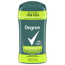 Degree Men Original Protection Antiperspirant Deodorant Extreme Blast, 2.7 oz, Twin Pack