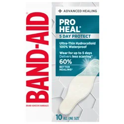 Band-Aid Pro Heal Adhesive Bandages, 5 Day Protection - Regular, 10 ct