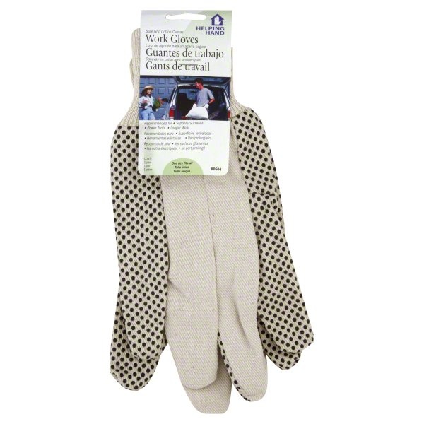 slide 1 of 1, Helping Hand Work Gloves, One Size Fits All, 1 ct