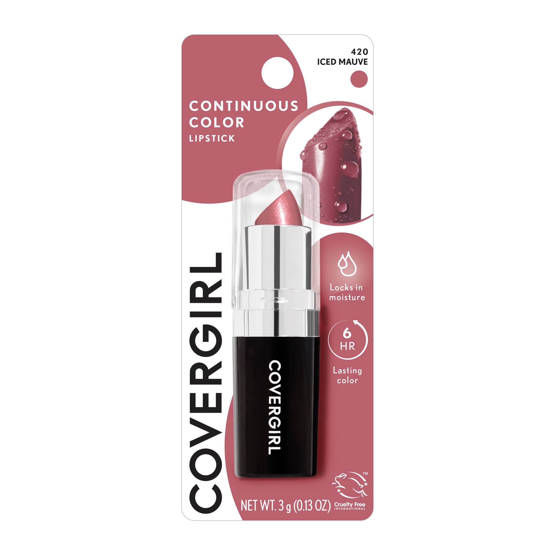 slide 1 of 1, Covergirl COVERGIRL Continuous Color Lipstick Iced Mauve, 0.13 oz