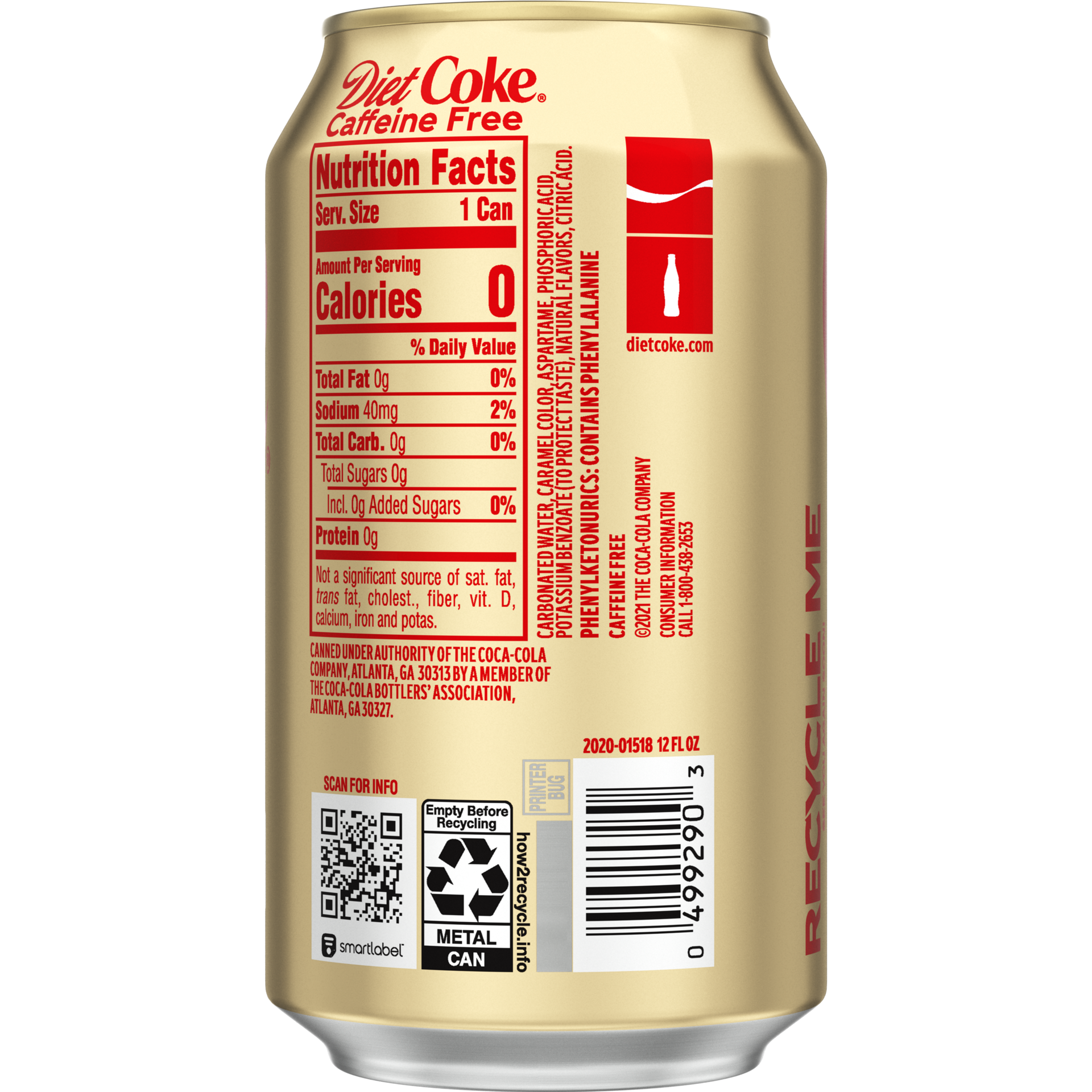 slide 3 of 5, Diet Coke Caffeine-Free Can, 12 fl oz, 12 fl oz