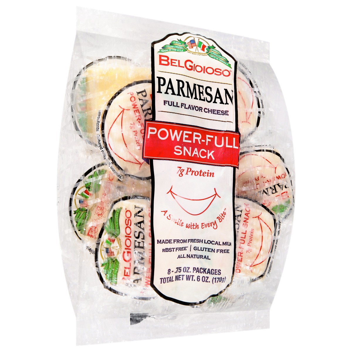 slide 7 of 14, BelGioioso Power-Full Snack Parmesan Cheese 8 - 0.75 oz Packs, 8 ct
