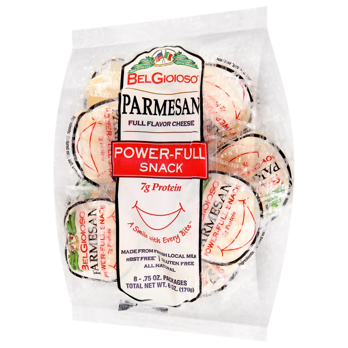 slide 11 of 14, BelGioioso Power-Full Snack Parmesan Cheese 8 - 0.75 oz Packs, 8 ct
