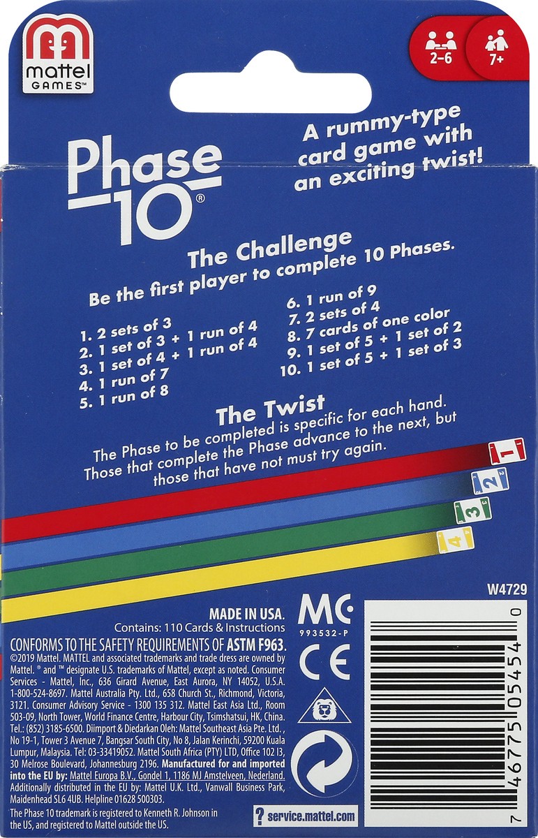 slide 8 of 9, Mattel Phase 10 Card Game 1 ea, 1 ct