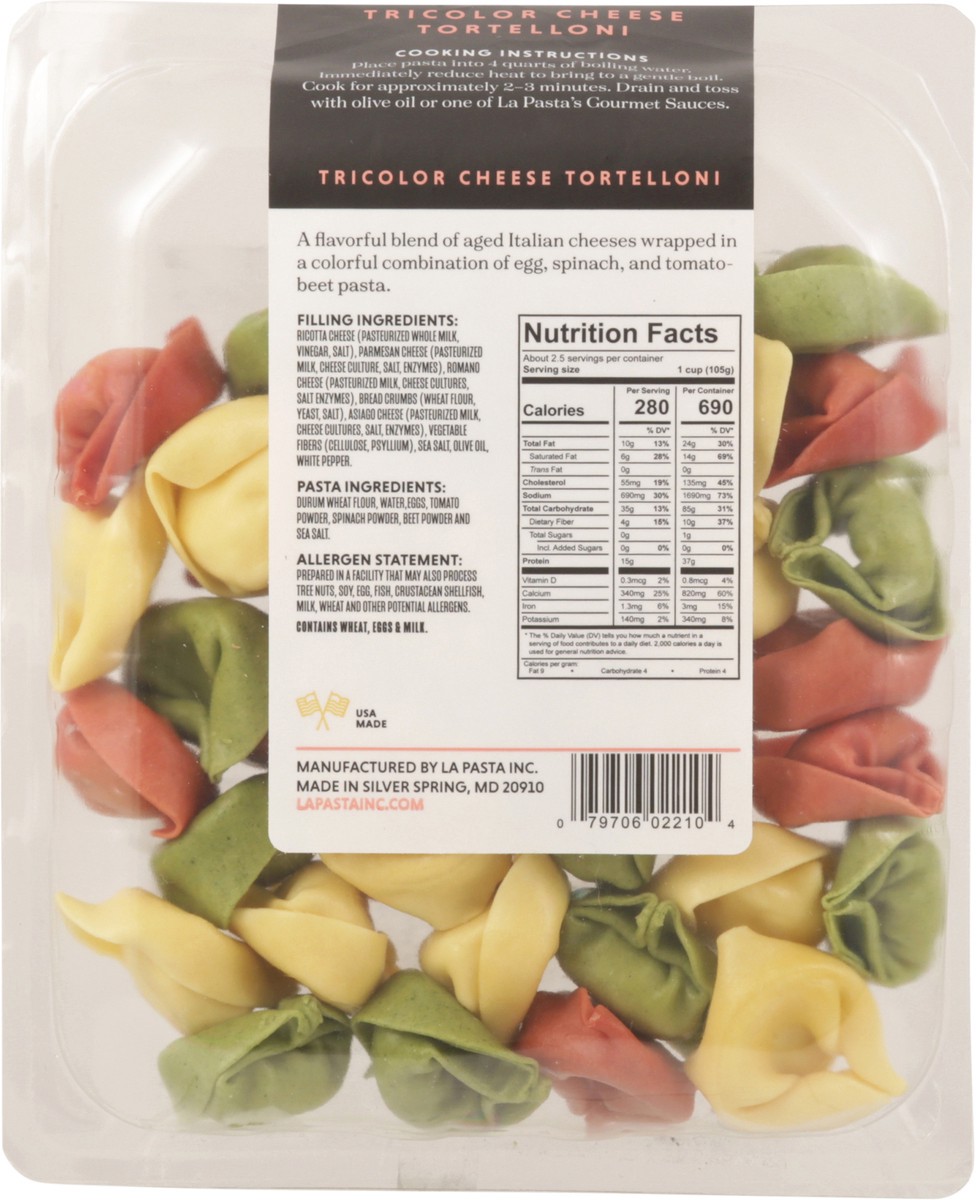 slide 4 of 14, La Pasta Classic Tricolor Cheese Tortelloni 9 oz, 9 oz