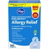 slide 1 of 1, Kroger Non-Drowsy Allergy Relief Tablets, 365 ct