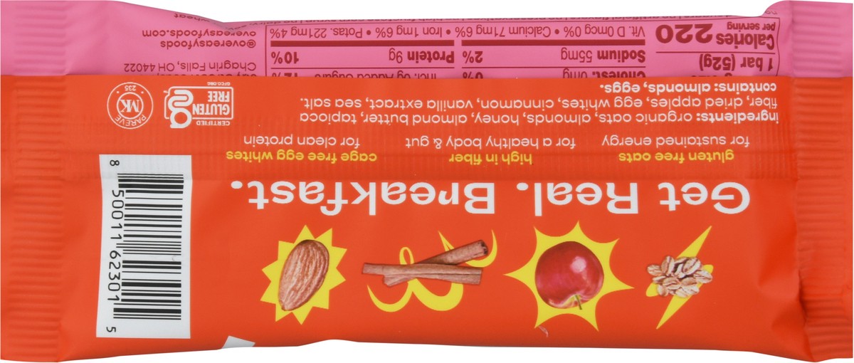 slide 11 of 13, Over Easy Apple Cinnamon Breakfast Bar, 1.8 oz