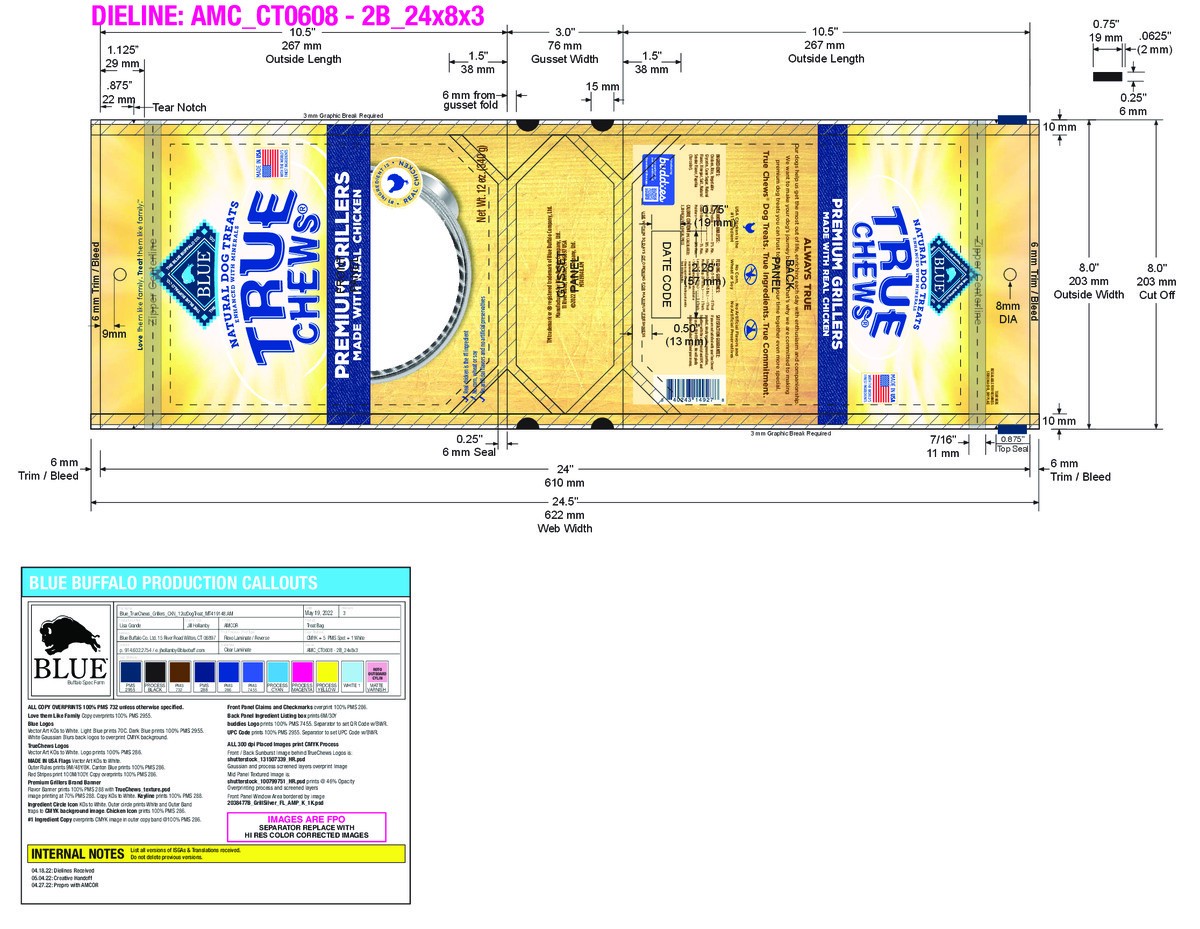 slide 9 of 10, Blue Buffalo True Chews Premium Grillers Natural Dog Treats, Chicken 12 oz bag, 12 oz