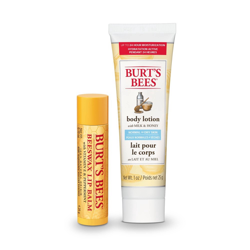 slide 5 of 5, Burt's Bees Hive Favorites Beeswax Holiday Gift Set, 2 Skin Care Products in Gift Box, Beeswax Lip Balm and Travel Size Body Lotion, 1 ct