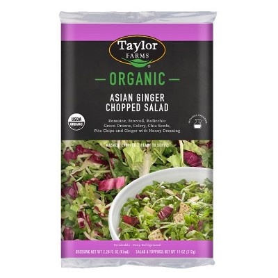 slide 1 of 1, Taylor Farms Organic Chopped Salad Asian Ginger, 11 oz