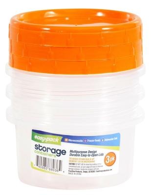 slide 1 of 1, Easy Pack Plastic Storage Containers, 3 ct