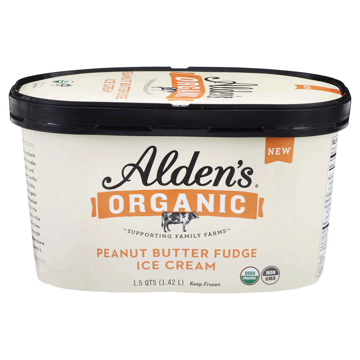 slide 1 of 1, Alden's Organic Peanut Butter Fudge Ice Cream, 48 fl oz
