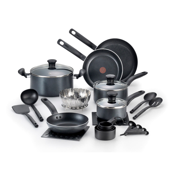 slide 1 of 1, T-fal Black Initiatives Bakeware And Cookware Sets, 18 ct