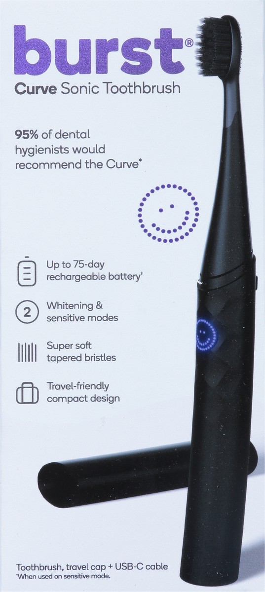 slide 4 of 9, Burst Matte Black Curve Sonic Toothbrush 1 ea, 1 ct