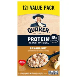Quaker Protein Instant Oatmeal Banana Nut 25.8 Oz, 12 Count