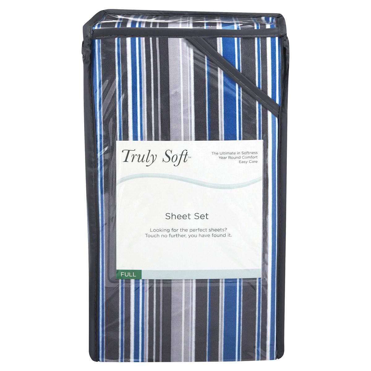 slide 1 of 1, Truly Soft Full Sheet Set-Awning Stripe, 1 ct