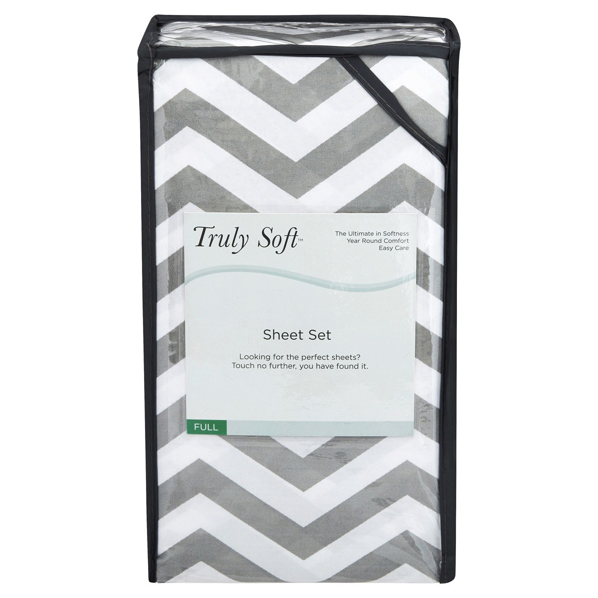 slide 1 of 1, Truly Soft Full Sheet Set-Ziggy Grey, 1 ct