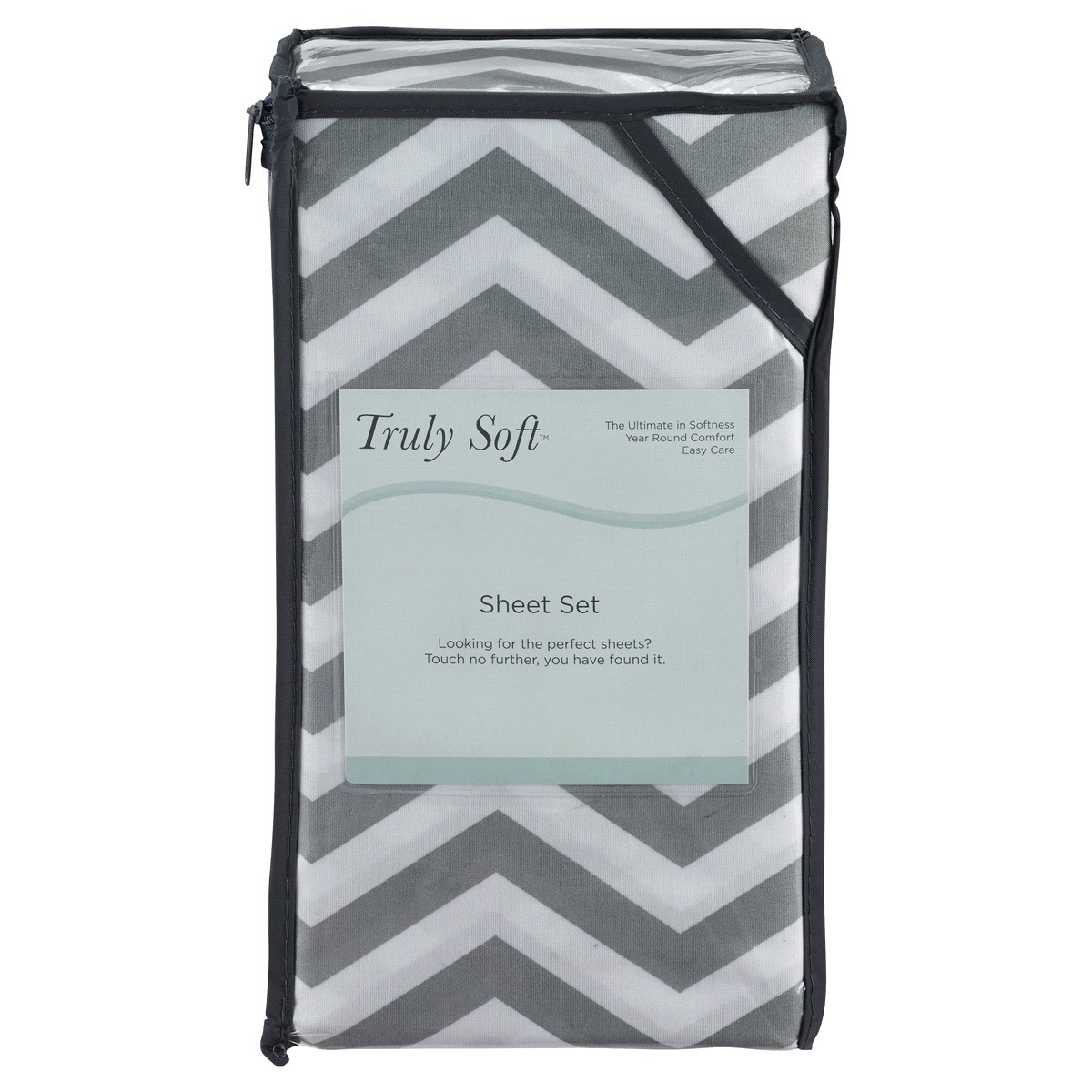 slide 1 of 1, Truly Soft Queen Sheet Set-Ziggy Grey, 1 ct
