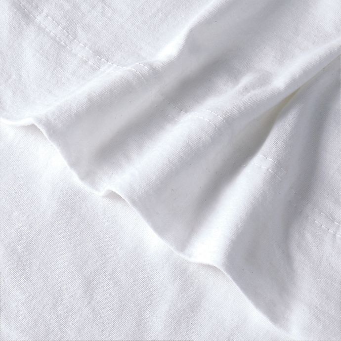 slide 4 of 4, Simply Essential Heathered Jersey Twin Sheet Set - White, 1 ct