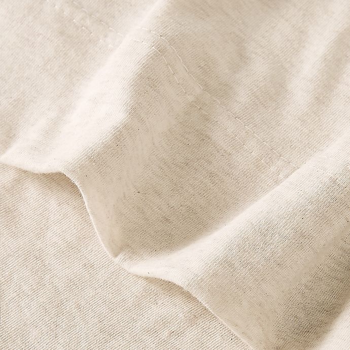 slide 3 of 4, Simply Essential Heathered Jersey Twin Sheet Set - Oatmeal, 1 ct