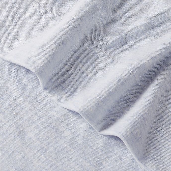 slide 2 of 2, Simply Essential Heathered Jersey Twin Sheet Set - Light Blue, 1 ct