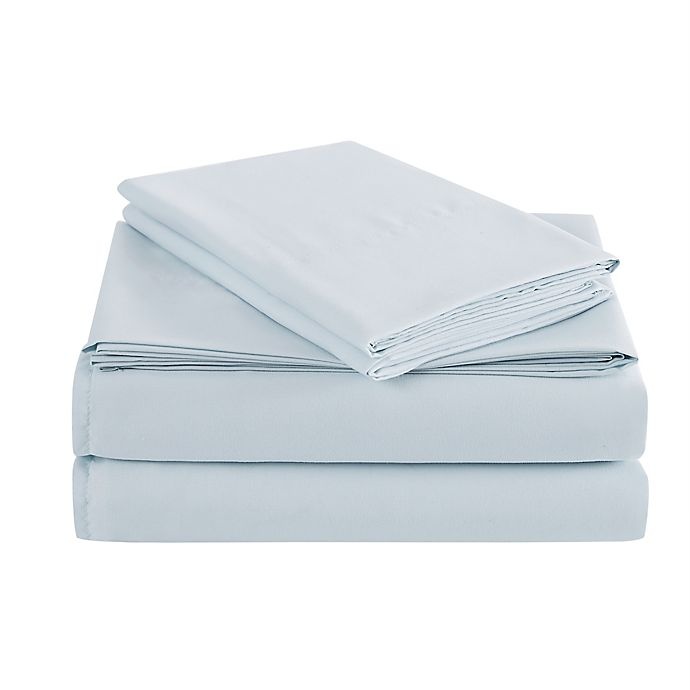 slide 2 of 7, Simply Essential Truly Soft Microfiber Twin XL Solid Sheet Set - Blue, 1 ct