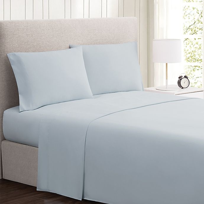 slide 3 of 7, Simply Essential Truly Soft Microfiber Twin XL Solid Sheet Set - Blue, 1 ct