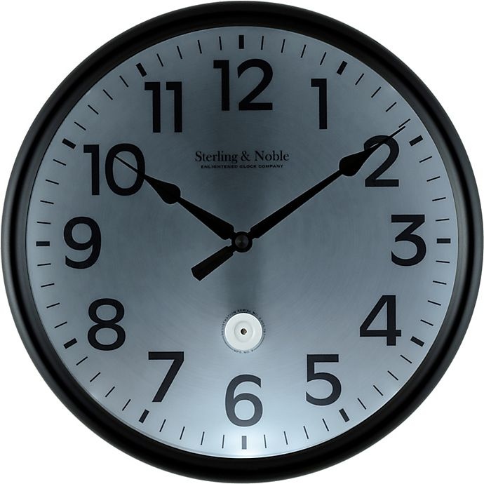 slide 2 of 2, Sterling & Noble LED Lighted Dial Outdoor Wall Clock - Matte Black, 12 in