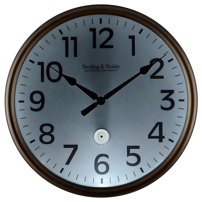 slide 2 of 2, Sterling & Noble LED Lighted Outdoor Wall Clock - Bronze, 12 in