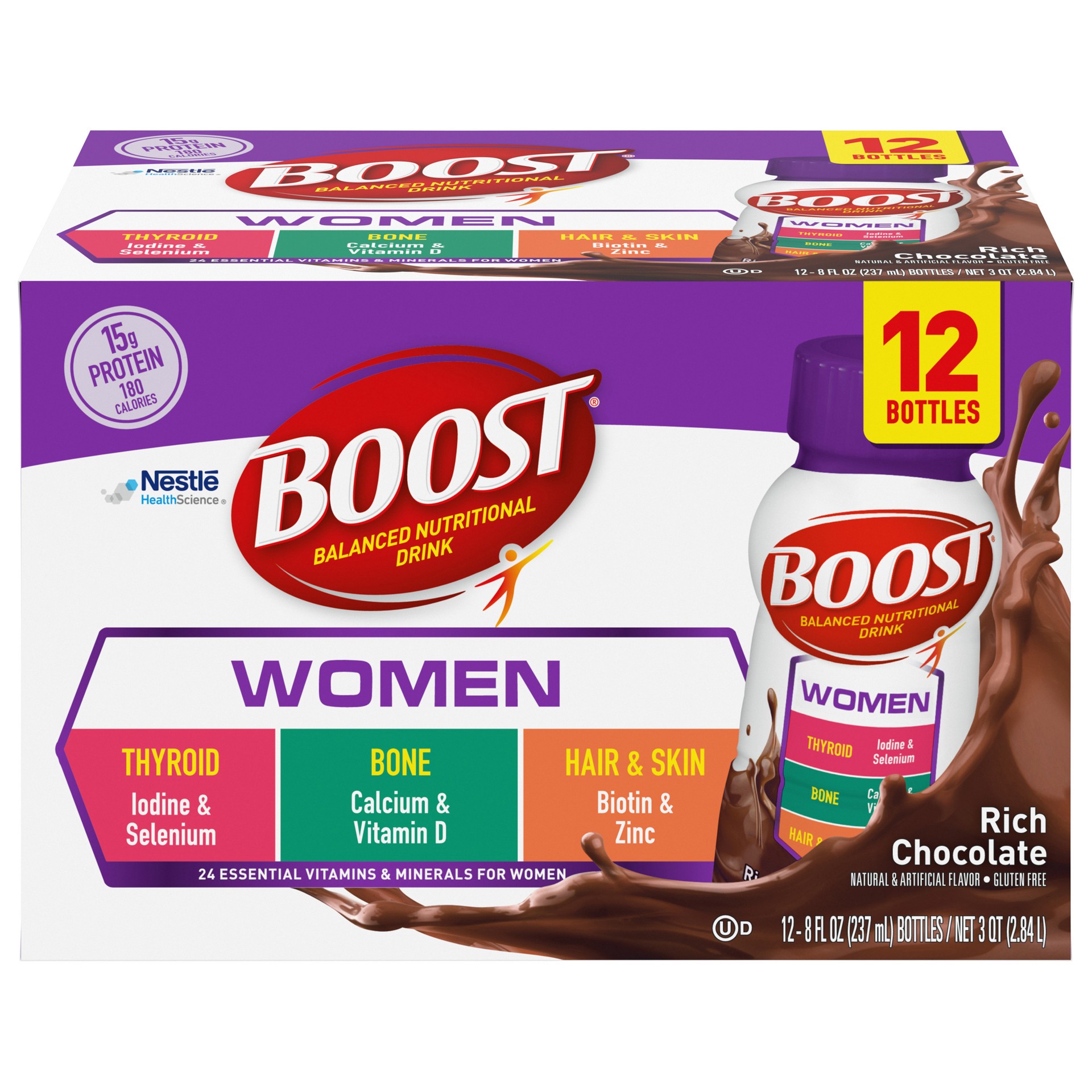 slide 1 of 9, Boost Womens Chocolate, 12 ct