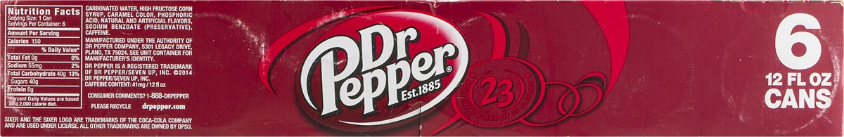 slide 9 of 9, Dr Pepper Soda - 6 ct, 6 ct