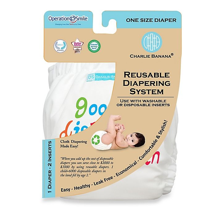 slide 1 of 2, Charlie Banana 2-in-1 Cloth Diaper - Hello White, 1 ct