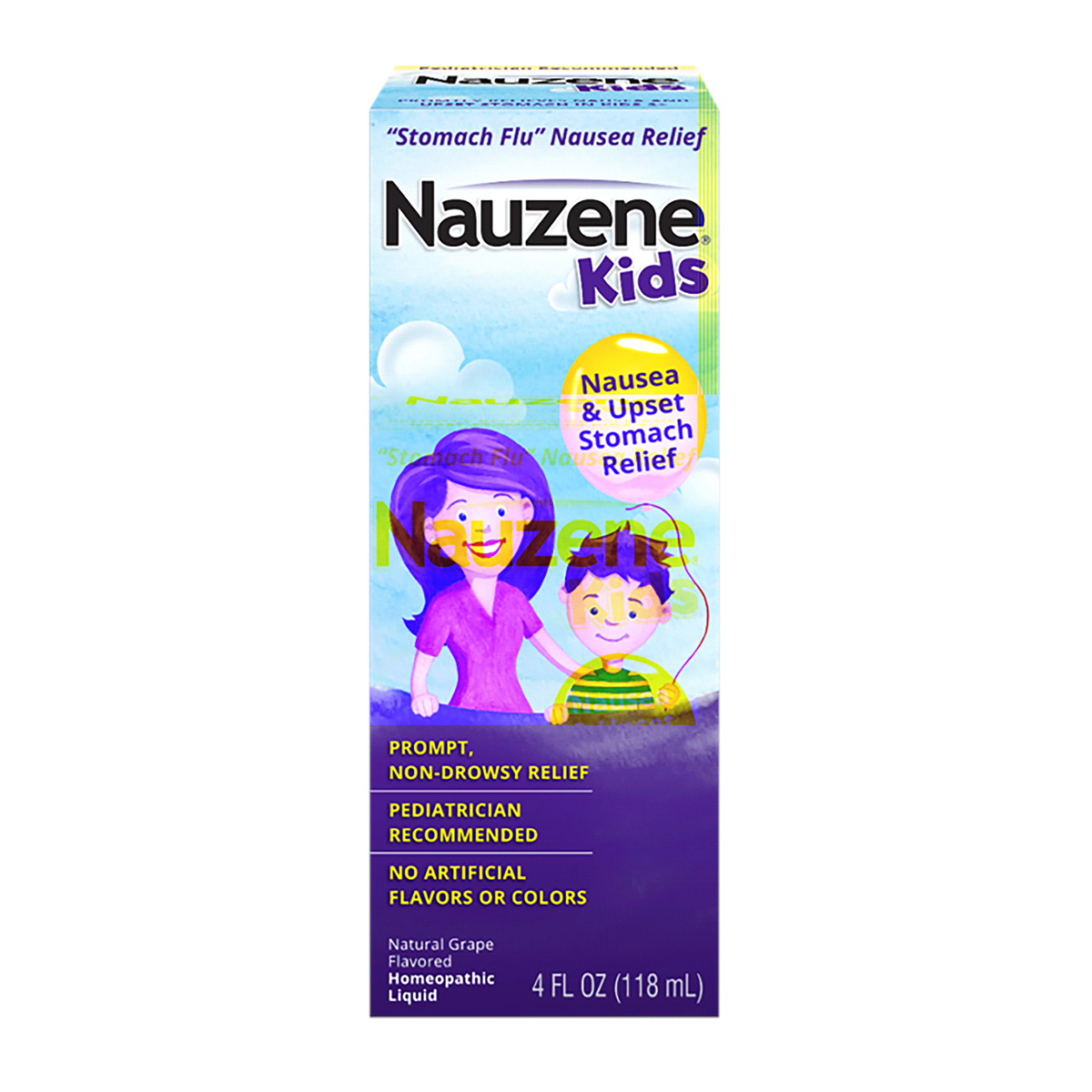 slide 1 of 1, Nauzene Homeopathic Liquid Grape Upset Stomach & Nausea, 4 fl oz